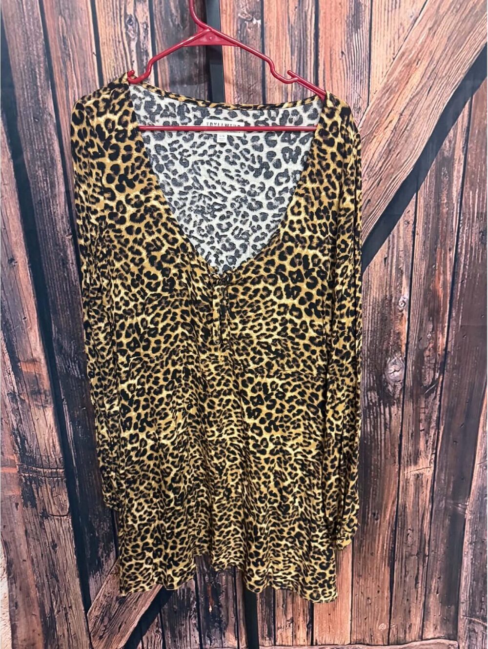 Iddylwind Leopard Print Long Sleeve Dress size large